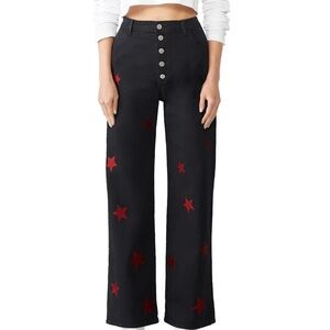 Mih jeans with red star pattern